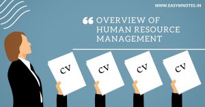 Overview of HUMAN RESOURCE MANAGEMENT