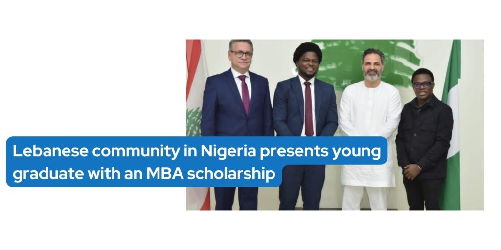 Lebanese community in Nigeria presents young graduate with an MBA scholarship